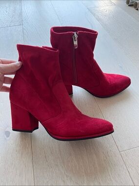 Marc Fisher Red Suede Boots
